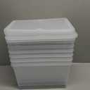 Citylife 7.8 QT 6 Pack Small Storage Bins Plastic Storage Container Stackable Box with Lids for Organizing, Clear White