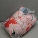 A Nice Night Red Bow Comforter Set, 6 Piece Bed in a Bag Matching Sheet Set, Cute Ribbon Bowknot Bedding Sets,Princess Style Strawberry Printed, Light Pink Room Decor for Girls, Queen (Blush)