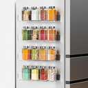 Lumanman 4 Pack Acrylic Spice Racks for Refrigerator and Oven, Magnetic Fridge Organizers and Storage, Clear