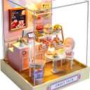 CUTEROOM DIY Doll Room Miniature Furniture Wooden House Kit-Sweet Talk | DIY wooden miniature room, built-in LED light ,protective dust cover included, detailed English manual, perfect display gift, 1:12