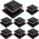 MAGGIFT 15 Lumen Post Lights for Outdoor, Fence Deck or Patio, Solar Powered Caps, Warm White High Brightness SMD LED Lighting, Lamp Fits 4x4, 5x5 or 6x6 Wooden Posts, 8 Pack