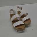 Soda Style Bryce ~ Open Toe Two Bands Espadrille Jute Platform Wedge Casual Fashion Flatform Sandals with Buckle Ankle Strap 6
