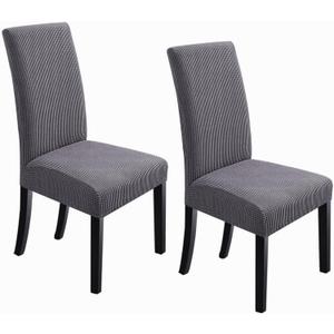 NORTHERN BROTHERS Chair Covers for Dining Room Slipcover Chair Covers Fit Stretch Chair Covers Set of 2, Dark Grey