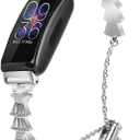 FitTurn Compatible With Fitbit Inspire 2/Inspire HR/Inspire/Ace 3/Ace 2 Band with Diamond Crystal Metal Bling Replacement Strap Band for Fitbit Inspire/Inspire 2/Inspire (Silver)