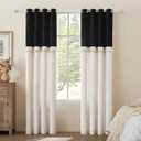 Boho Curtains for Living Room 96 Inches Long Dark Grey Ivory 1 Panels Set Farmhouse Window Treatments Curtain Blackout Drapes Lace Pom Pom Embroidered Velvet Curtains