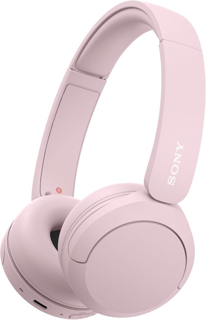 Sony WH-CH520 Wireless Headphones Bluetooth On-Ear Headset with Microphone and up to 50 Hours Battery Life with Quick Charging, Pink