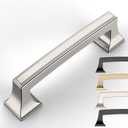 5 Pack 3-3/4 Inch Kitchen Cabinet Handles Brushed Satin Nickel Cabinet Pulls Kitchen Cabinet Hardware Kitchen Handles for Cabinets Cupboard Handles Drawer Pulls (3.75"/96MM Hole Center)