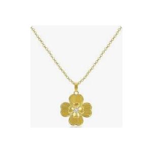 Gold Pendant Necklace Flower Rudder Compass Necklace for Women, Four Leaf Clover Saturn Moon Star Gold Plated Chain Dainty Necklaces Trendy Jewelry Wedding Anniversary Birthday Gift for Her
