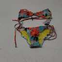 RELLECIGA Women's Wavy Bikini Set (Medium, Blue Floral)