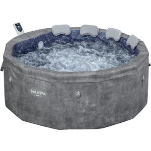 Bestway SaluSpa Paris ThermaCore UltraFit Smart AirJet Rigid Foam Hot Tub Spa (67" x 25.5") | Fits Up to 4-6 Persons | Grey Marble