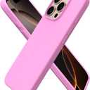 ORNARTO Compatible with iPhone 16 Pro Case 6.3", Slim Liquid Silicone 3 Layers Soft Gel Rubber Shockproof Protective Case with Anti-Scratch Microfiber Lining-Cherry Blossom
