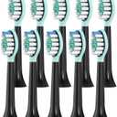 Replacement Toothbrush Heads for Philips Sonicare Electric Toothbrush, 2-in-1 Tongue Cleaner, 10 Pack, Mint Green,Suitable for Philips Sonicare Heads, C2, C1, C3, W1, W2, W3, G1, G2, G3