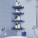 Sotfamily Shower Caddy Corner, 4 Pack Adhesive Corner Shower Shelves for Bathroom Organizers and Storage, Rust Free Plastic Rack for Bathroom Accessories & Decor, Navy
