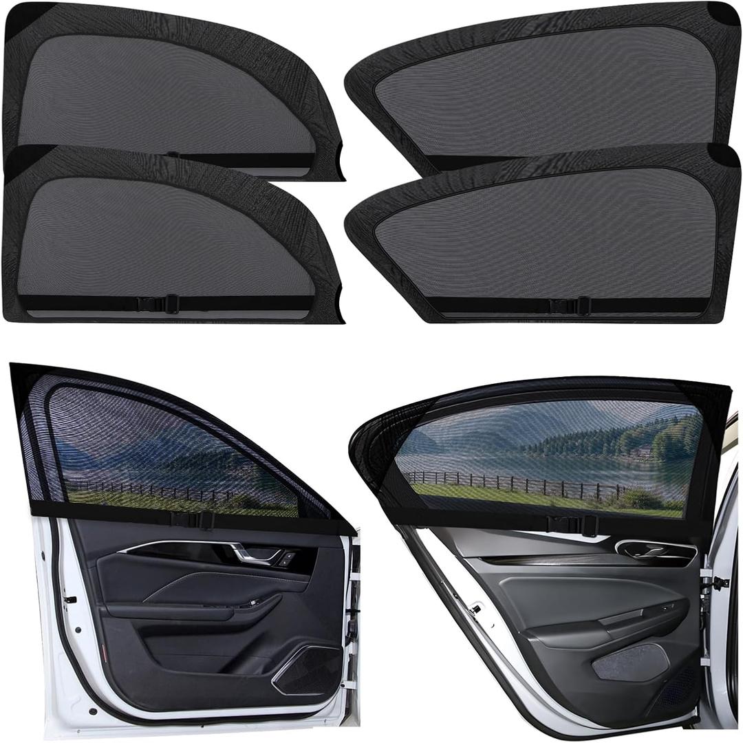 XCBYT Car Window Shades, Car Window Covers to Block UV and Heat, Window Shade for Bay in Car, Car Window Screen for Privacy Protection with Elastic Breathable Mesh for Camping Napping Dressing