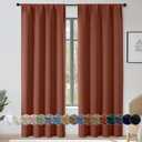 OWENIE Sally Terracotta Blackout Curtains 84 Inches Long 2 Panels Set for Bedroom Living Room, Solid Thermal Insulated Privacy Room Darkening Window Treatment Drapes, 2 Pcs Each W40 x L84, Terracotta