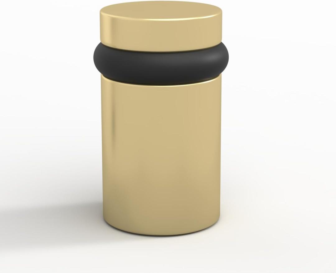 Mega Handles Floor Door Stopper, Quickly Installed Wall Protector, Wall Protectors from Door Knobs, Floor Door Stop with Mounting Hardware Included - Satin Brass - 2 Inch (1 Pack)