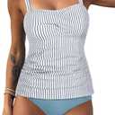 ZAFUL Tankini Swimsuits for Women Tummy Control High Waisted Twist Front Ruched Two Piece Bathing Suit (XXL)