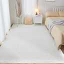 Fluffy Shag Area Rug, 4x6 White Rugs for Bedroom, Soft Plush Area Rugs for Living Room, Non-Slip Indoor Carpet for Nursery, Study Room, Dressing Room, Home Decor (4ft x 6ft (Rectangular), White)