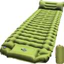 Sleeping Pad, Ultralight Inflatable Sleeping Pad for Camping with Pillow Built-in Foot Pump, Extra Thick Compact Camping Sleeping Mat for Hiking, Backpacking, Tent Use, Single