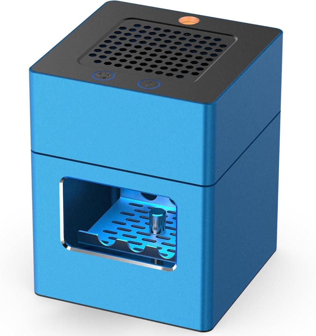 Multifunctional Smokeless Ashtray, HEPA Filter Smokeless Ashtray Indoor with Lighter, USB Rechargeable Smoke Removing ashtray for home,bedroom, office,car(Blue)(AP078)