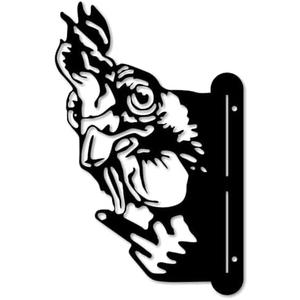 Funny Chicken Wall Art - Rustproof Metal Sculpture for Outdoor Garden & Patio Decor, Wilderness Theme Novelty Gift