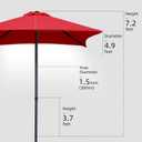 4.9ft Mini Square Patio Umbrella - UV 50+ Waterproof & Easy Setup | Outdoor Table Umbrella for Deck, Balcony, Garden, Lawn, Backyard, Market