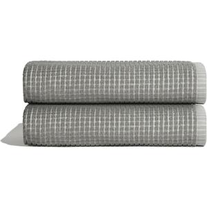 ONSEN Terry Cotton Waffle Bath Towel Set  2 Pack Luxury, Quick Dry & Absorbent Bathroom Towels  Soft, Lightweight, Durable Large Towels for Everyday Use & Bathroom Essentials (Grey Fog, 28x55 in)