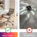Kuyal Clear Chair mat for Hard Floors 36 x 48 inches Transparent Floor Mats Wood/Tile Protection Mat for Office & Home (36" X 48" Rectangle)