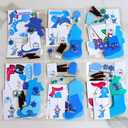 Winlyn 24 Sets Winter Decorations DIY Snowman Stocking Ornaments Christmas Craft Kits Foam Stocking with Festive Snowman Snowflake Foam Stickers for Kids Holiday Classroom Activities Party Favors