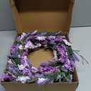 Qingbei Rina Spring Wreaths for Front Door, 22-24 Inch Lavender Door Wreath for Decorating, Summer Wreaths Indoor Outdoor Floral Wreath Party Farmhouse Wedding Home Decor (Purple)