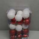 RoseCraft 30PCS Christmas Ball Ornaments, 2.36" Red/White Shatterproof Ornaments Set for Christmas Tree Hanging Decorations, for Home Holiday Xmas Party Decor.