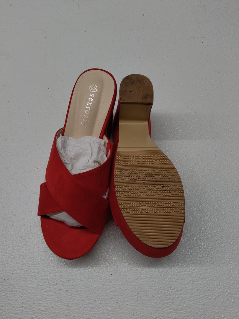 Women's Platform Sandals Wedges Heels Sandals Open Toe Slip On Platform Heels Mules Dressy Pumps 40