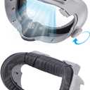 Face Cover Pad Facial Interface Compatible with Meta Oculus Quest 3 Accessories, New Facial Interface with Adjustable Knob, Light-Blocking Nose Pad and Air-Circulation Design (Grey)