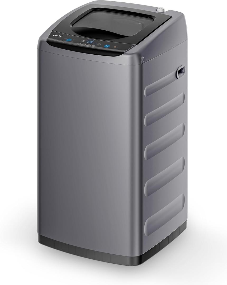 COMFEE' Portable Washing Machine, 0.9 cu.ft Compact Washer With LED Display, 5 Wash Cycles, 2 Built-in Rollers, Space Saving Full-Automatic Washer