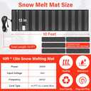 Heated Snow Melting Mats Outdoor,Anti-Slip Outdoor Winter Heated Mat for Walkways,3 in/h Speed Snow and Ice Melting Pads for Winter Backyards,Prevention Roof and Valley Ice Dam(10FTx13IN)