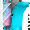Protective Silicone Case for Nintendo Switch 2(2025), Skin Cover Protector with 2 Tempered Films&5 Dust Plugs Accessories Kit for Switch 2 Joypad&Console,Shock-Absorption &Anti-Scratch Shell,3DS & 2DS