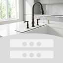 2PCS Faucet Mat for Bathroom Sink 3 Holes: 24Lx4.5W White Splash Guard Fits 8 Inch Widespread Farmhouse Vintage Bridge Kitchen Vanity Faucet - Customizable Counter Protector for Irregular Sink