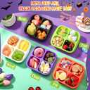 Honeydak 5 Pack Snack Containers 4 Compartment Bento Snack Boxes Reusable Lunchable Containers with Lids Divided Meal Prep Lunch Food Storage Box for School Work Travel(Halloween,Equal)