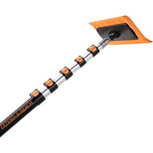 5-24 ft Telescoping Snow Roof Rake // High Reach Solar Panel Snow Removal Tool for Roofs, RVs & Cars // Heavy Duty Snow Rake for House Roof // 13.6" Scratch-Free Soft Foam Blade // Push Pull Design