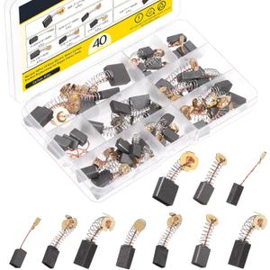40Pcs 10 Sizes Electric Motor Carbon Brushes Replacement for Repair Power Tools and Motors Part