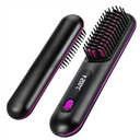 Numoya Go Brush Pro - Cordless Hair Straightener Brush Portable Comb for Travel, USB Charging, Fast Heating, with LCD Display (Black)