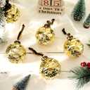 Soulchen 9 Pcs Large Mercury Glass Christmas Ornaments 3.15" Vintage Hanging Ornaments Hanging Christmas Ball Decorations for Xmas Tree Decor(Gold)