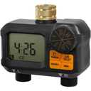 Sprinkler Timer 2 Zone, Programmable Water Hose Timer 2 Outlet for Garden, Outdoor Automatic Irrigation System IPX5 Waterproof with Rain Delay/Manual for Lawn, Yard, Pool