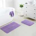 Bathroom Rug Set 2Piece, Thick &Soft Microfiber Shaggy, U Shaped Contour, Machine Washable Bath Mats, Absorbent Bath Rugs, Non-Slip Rubber Backing Bath Mat for Bathroom Floor, Tub and Shower, Lavender, 31x19 Inch