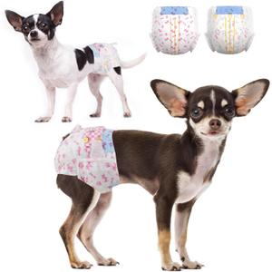 Dono Female Disposable Dog Diapers-48PCS, Disposable Female Dog Period Diapers for Heart with Wetness Indicator, Super Absorbent Doggie Puppy Diapers Female for Small Dogs