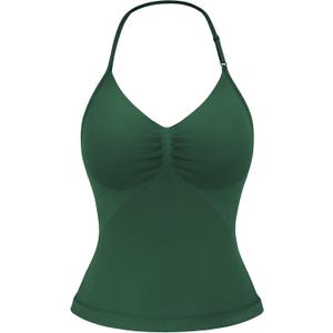 YEOREO SoftHue Impact Longline Strappy Top Women's Halter Workout Tank Tops Backless Gym Longline with Adjustable Strap (Gray, S)