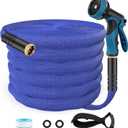 Flexible Garden Hose 75ft, Lightweight Water Hose with 10 Function Spray, Portable Water Pipe Leak-Proof Kink Free Non-Shrinking Drinking Water Safe Hose Durable for Car Wash Patio Yard House Camping (Blue)