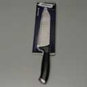 HENCKELS Silvercap Razor-Sharp Hollow Edge Santoku Knife 7-inch, German Engineered Informed by 100+ Years of Mastery, Black/Stainless Steel