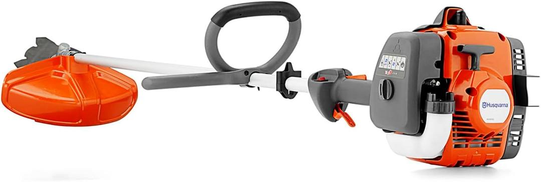 Husqvarna 122RJ Brushcutter, Multi-Purpose Gas Brush Cutter Tool with String Trimmer Head and Grass Blade, Includes Adjustable Harness for Additional Support, 970732503 Husqvarna 122RJ Brushcutter, Multi-Purpose Gas Brush Cutter Tool with String Trimmer Head and Grass Blade, Includes Adjustable Harness for Additional Support, 970732503