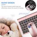 Wireless Keyboard and Mouse Ultra Slim Combo, TopMate 2.4G Silent Compact USB 2400DPI Mouse and Scissor Switch Keyboard Set with Cover, Batteries Included, for PC/Laptop/Windows/Mac - Rose Gold Black